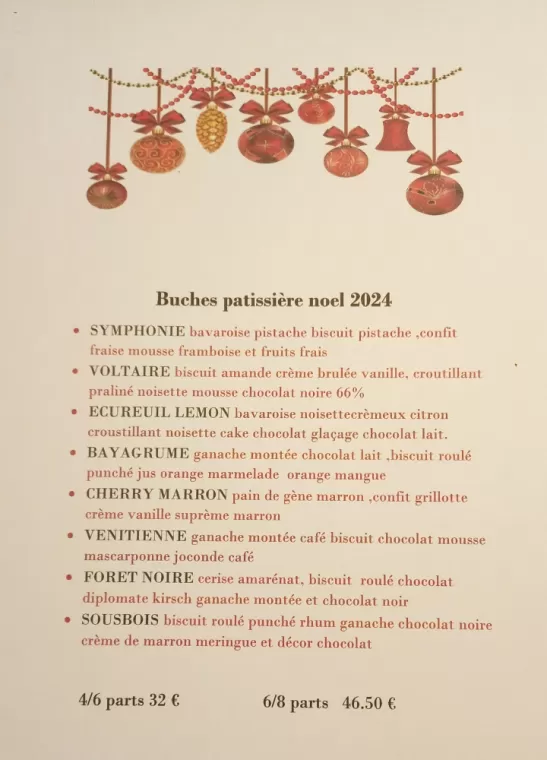 Carte des buches patissieres, Lyon 9, Le Plaisir Sucré